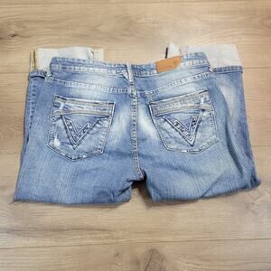 Vigoss Jeans Womens 5 Blue Preppy Cropped Denim Stretch Normcore Casual Cuff